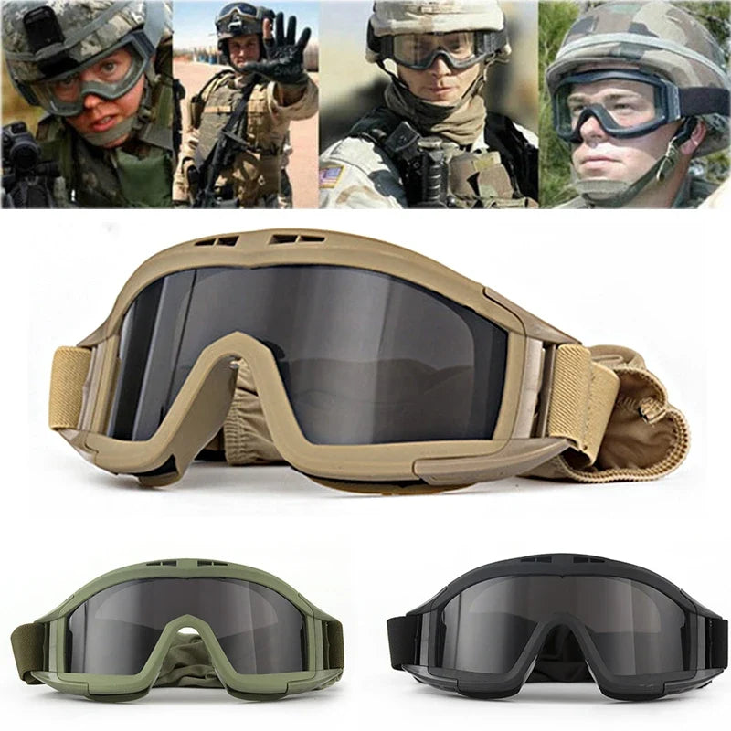 Tactical Airsoft Goggles - Anti-Fog, 3 Lens Protection for Hunting, Cycling, Shooting, and More