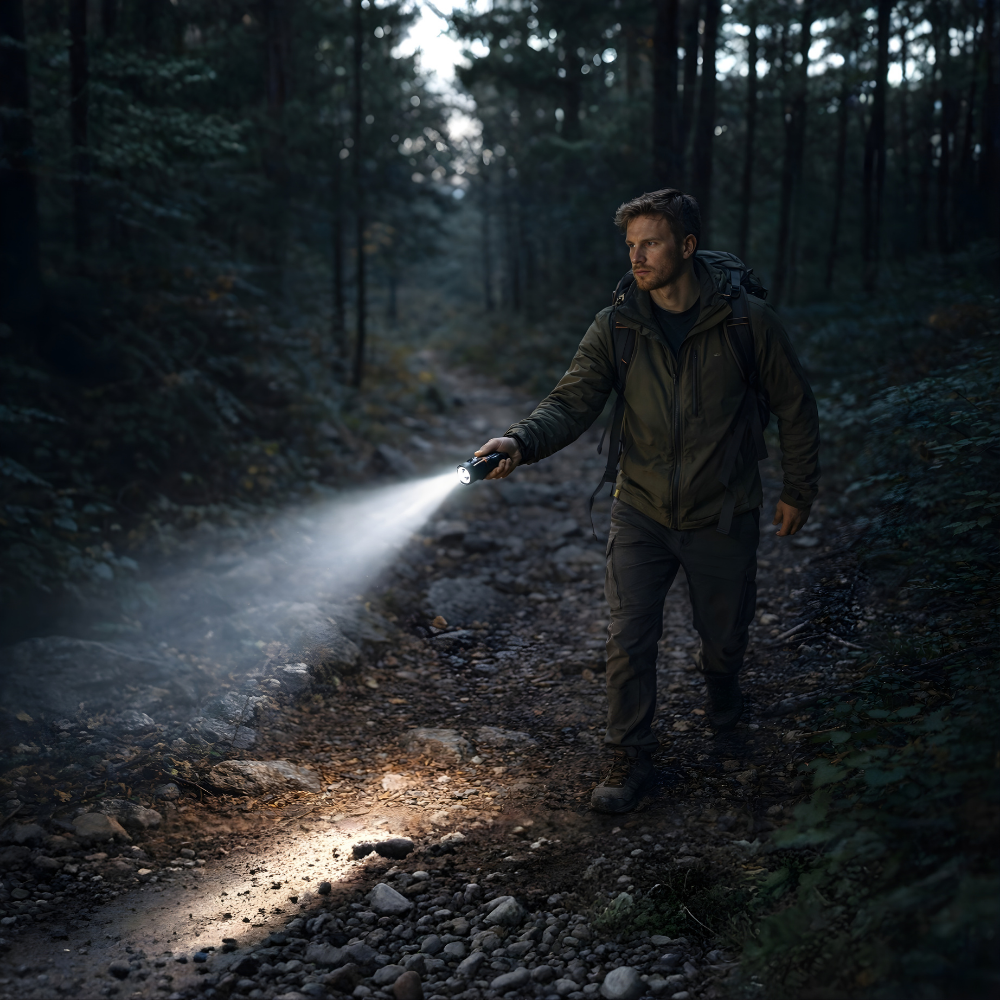 Portable Zoom Torch with Focusable Beam – Compact & Rechargeable Flashlight