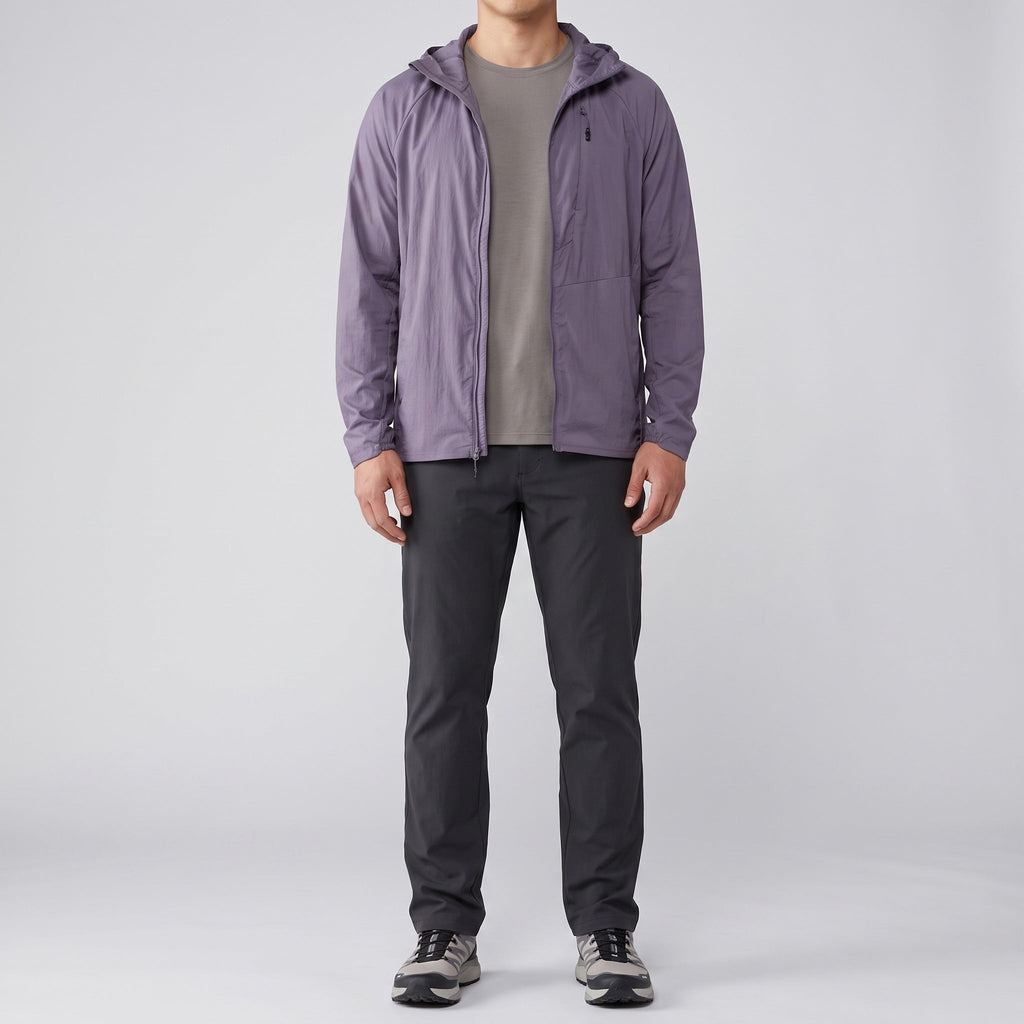 Men's Windbreaker - Lightweight Packable Hooded Jacket, UPF 50+