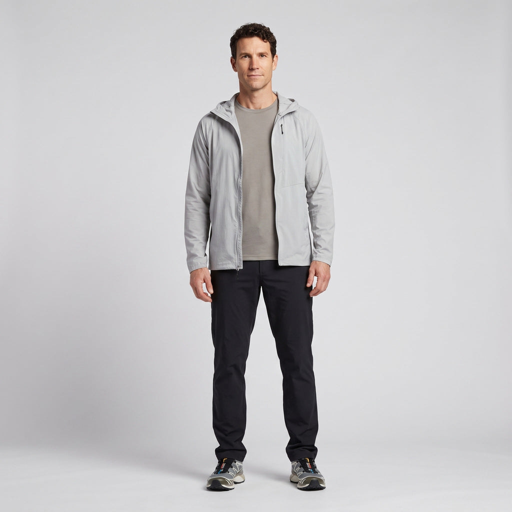 Men's Windbreaker - Lightweight Packable Hooded Jacket, UPF 50+