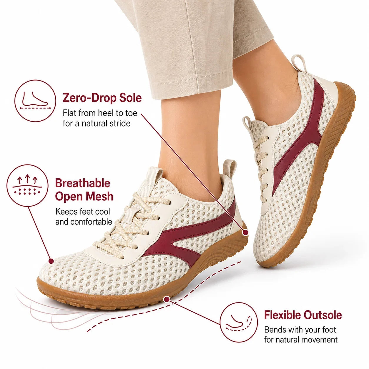 Wide Toe Box Barefoot Walking Trainers – Unisex Non-Slip Comfort Shoes