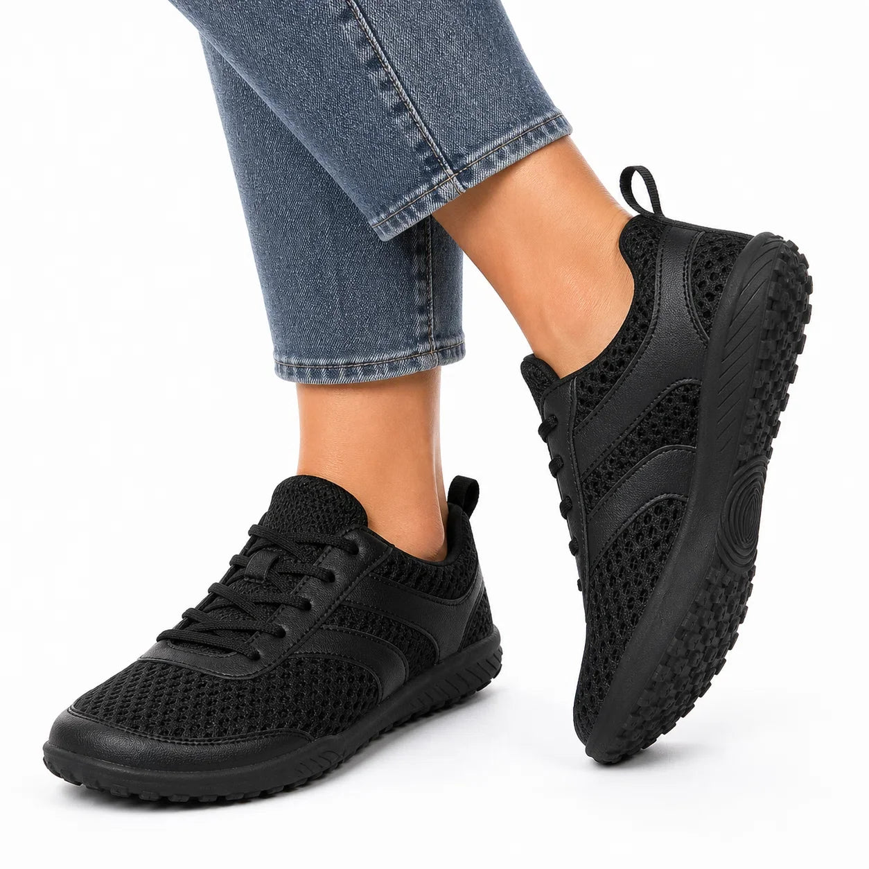 Wide Toe Box Barefoot Walking Trainers – Unisex Non-Slip Comfort Shoes