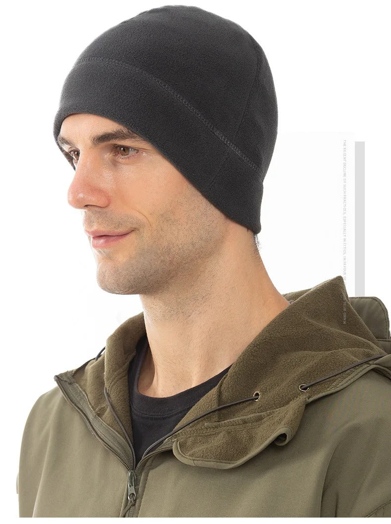 Tactical Fleece Beanie Hat for Men – Lightweight Breathable Skull Cap for Running, Work & Outdoor Use