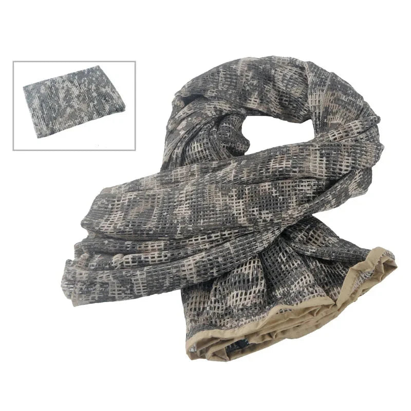 Camo Mesh Tactical Scarf – Breathable Multi-Use Outdoor & Concealment Gear
