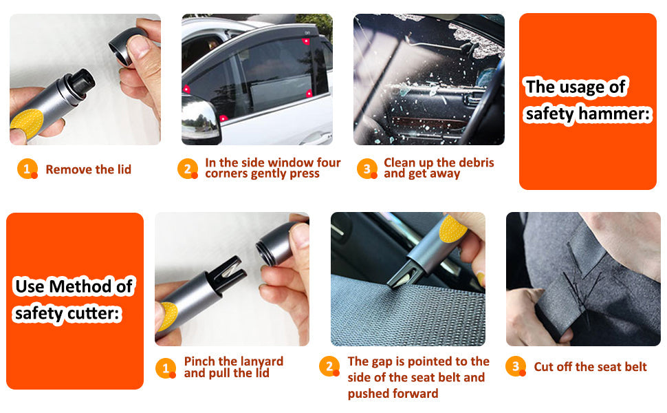 Auto Emergency Glass Window Breaker and Seat Belt Cutter