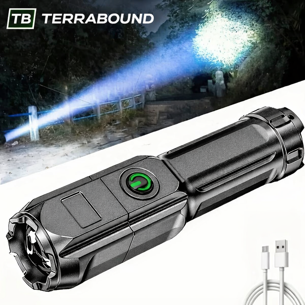 Portable Zoom Torch with Focusable Beam – Compact & Rechargeable Flashlight