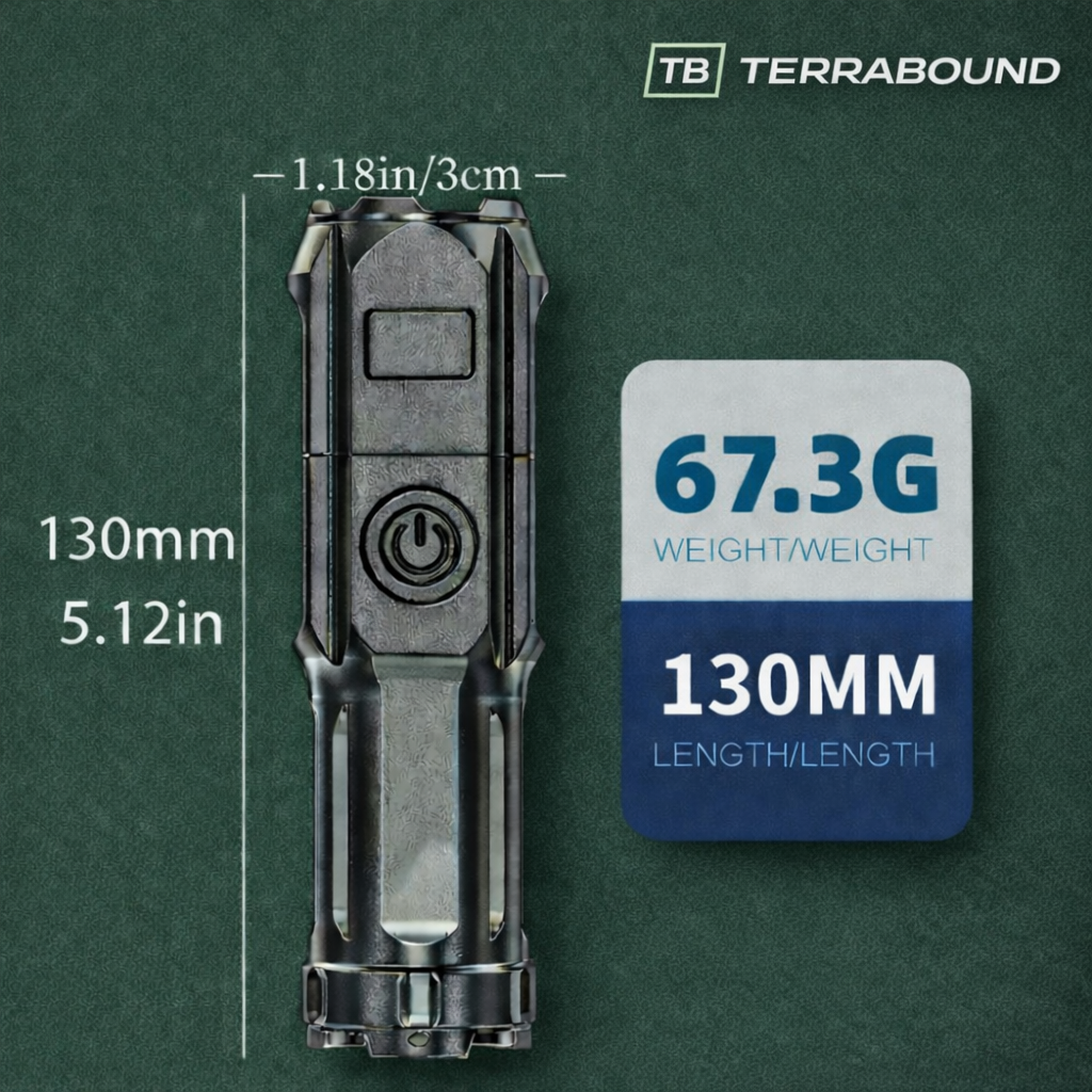 Portable Zoom Torch with Focusable Beam – Compact & Rechargeable Flashlight