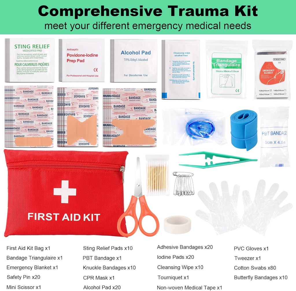 Tactical Survival First Aid Kit IFAK – 256 Pcs Emergency Medical & Survival Gear with MOLLE System