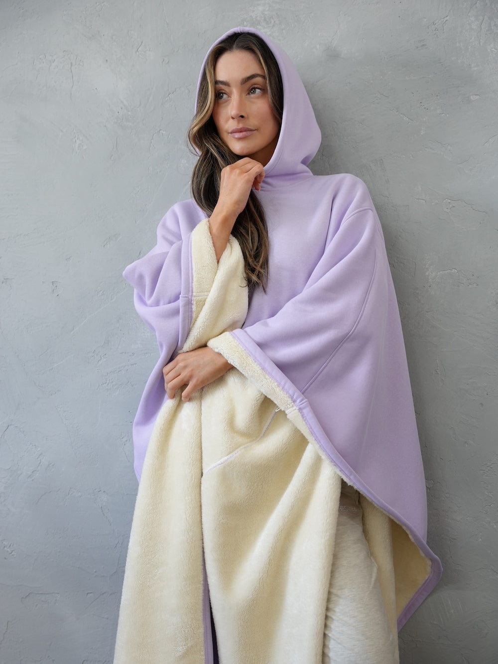 Weighted Cloak Hoodie – Sensory-Friendly Cotton Hoodie with Faux Fur Lining, Cozy Oversized Comfort