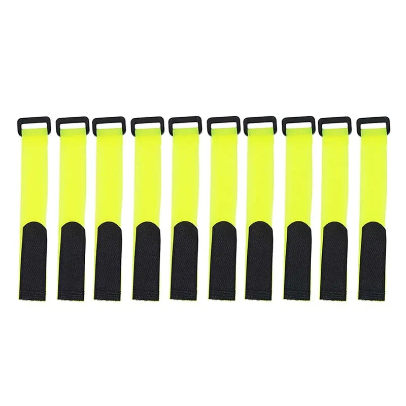 Durable Fishing Rod Tie Strap Set – 10pcs Adjustable Hook & Loop Gear Holders
