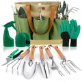 10-piece Set Gardening Tools Heavy Duty Stainless Steel Garden Supplies Hand Tools With Wooden Handle Garden Gifts for Boys