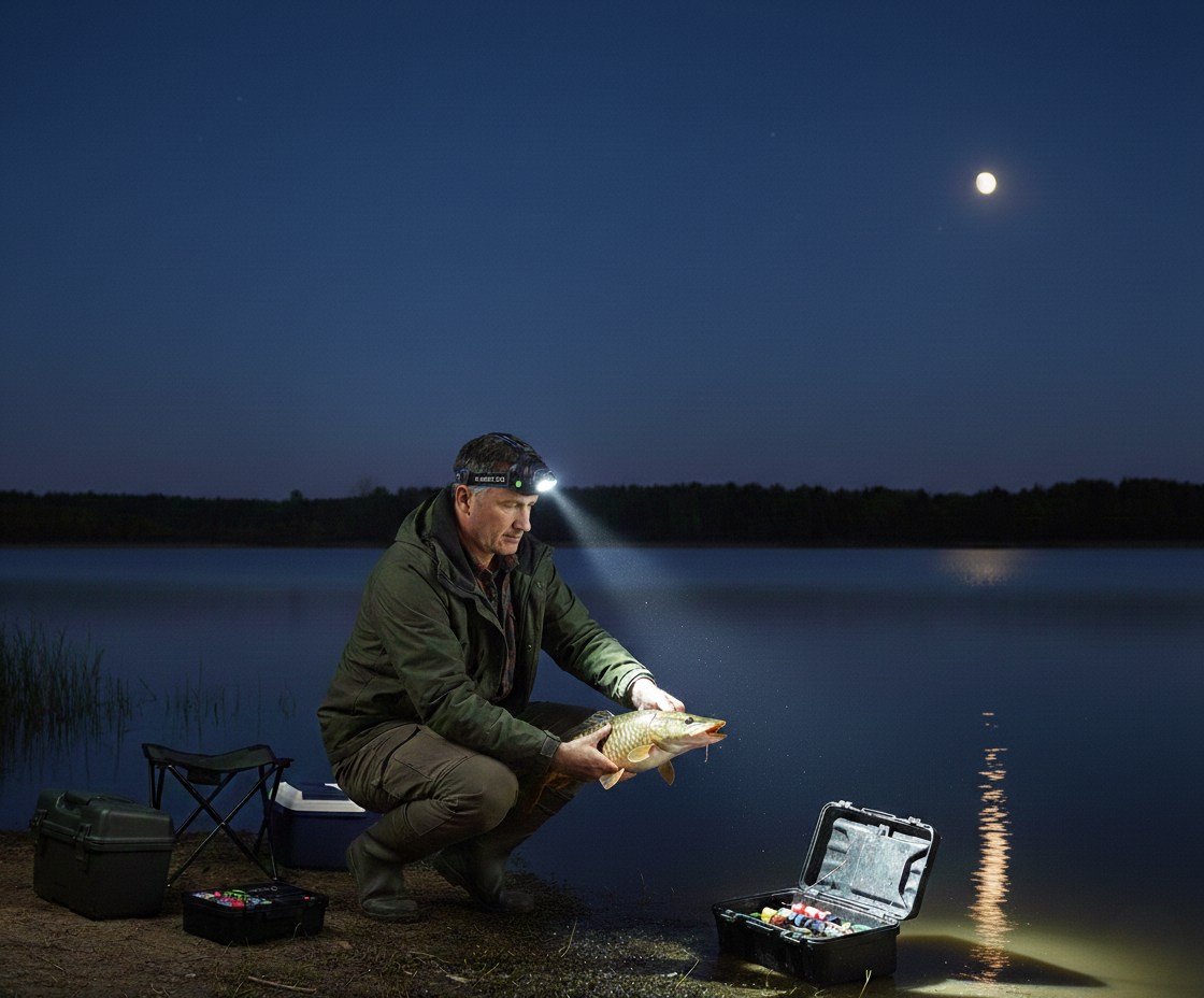 Rechargeable LED Headlamp - Waterproof Head Torch for Fishing, Hiking and Camping
