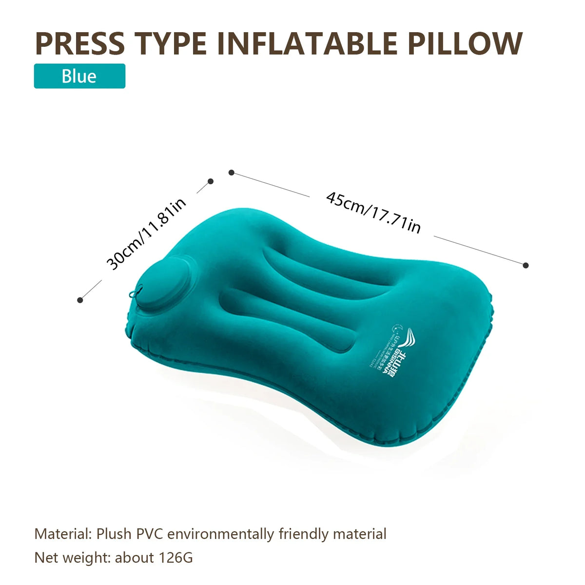 Inflatable Camping Pillow with Built-In Pump – Ultralight Backpacking Travel Pillow for Neck & Lumbar Support
