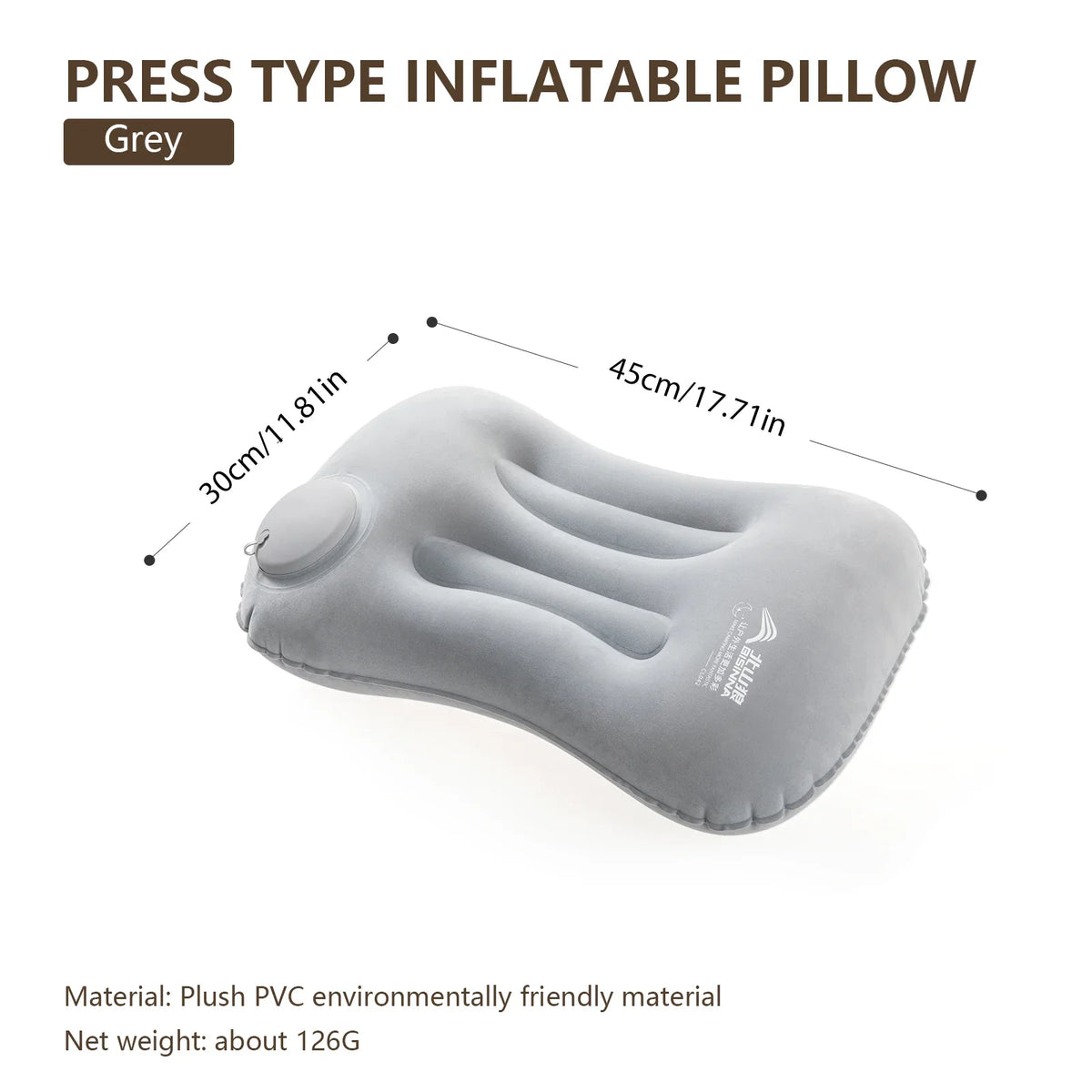 Inflatable Camping Pillow with Built-In Pump – Ultralight Backpacking Travel Pillow for Neck & Lumbar Support