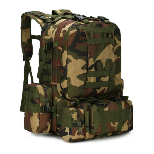 60L Large Backpack Daypack  with 3 MOLLE Bags Military Grade Tactical Outdoor