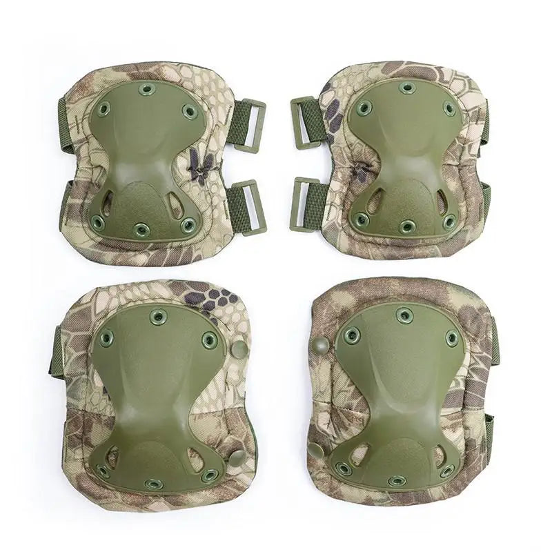 Tactical Knee & Elbow Pads Set – Camo Protective Gear for Hunting, Skating & Outdoor Sports