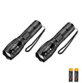 2 Pack LED Flashlights – High Lumen, 5 Modes, Zoomable, Waterproof Tactical Torch