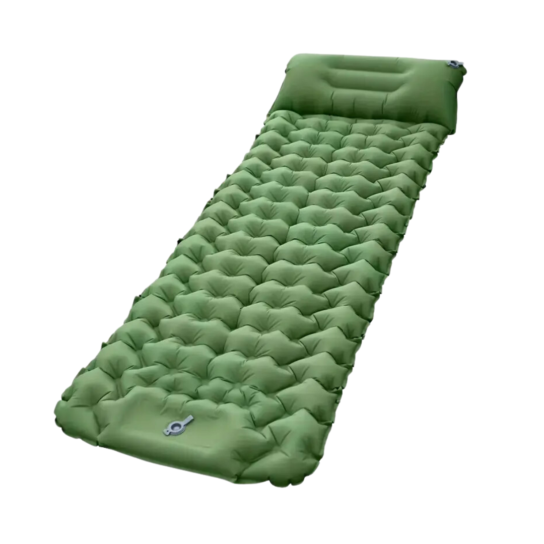 Camping Sleeping Mat - Built-In Foot Pump - Inflatable Mat with Pillow
