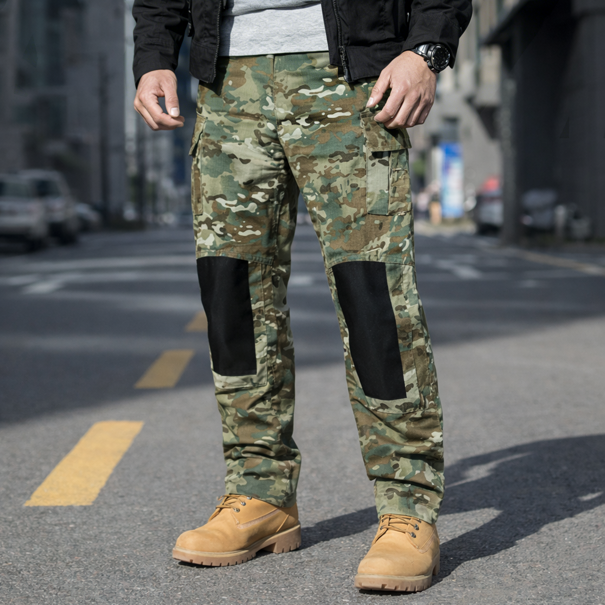 Men's Urban Cargo Hunting Trousers Waterproof Ripstop Outdoor Trousers