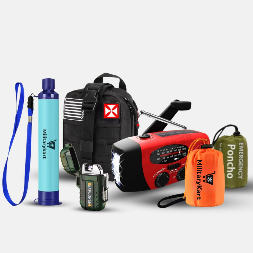 Bug Out Bag Ultimate Kit – 72-Hour Survival Kit for 2 People (IFAK + NOAA Radio + Water Filter + Thermal Shelter)