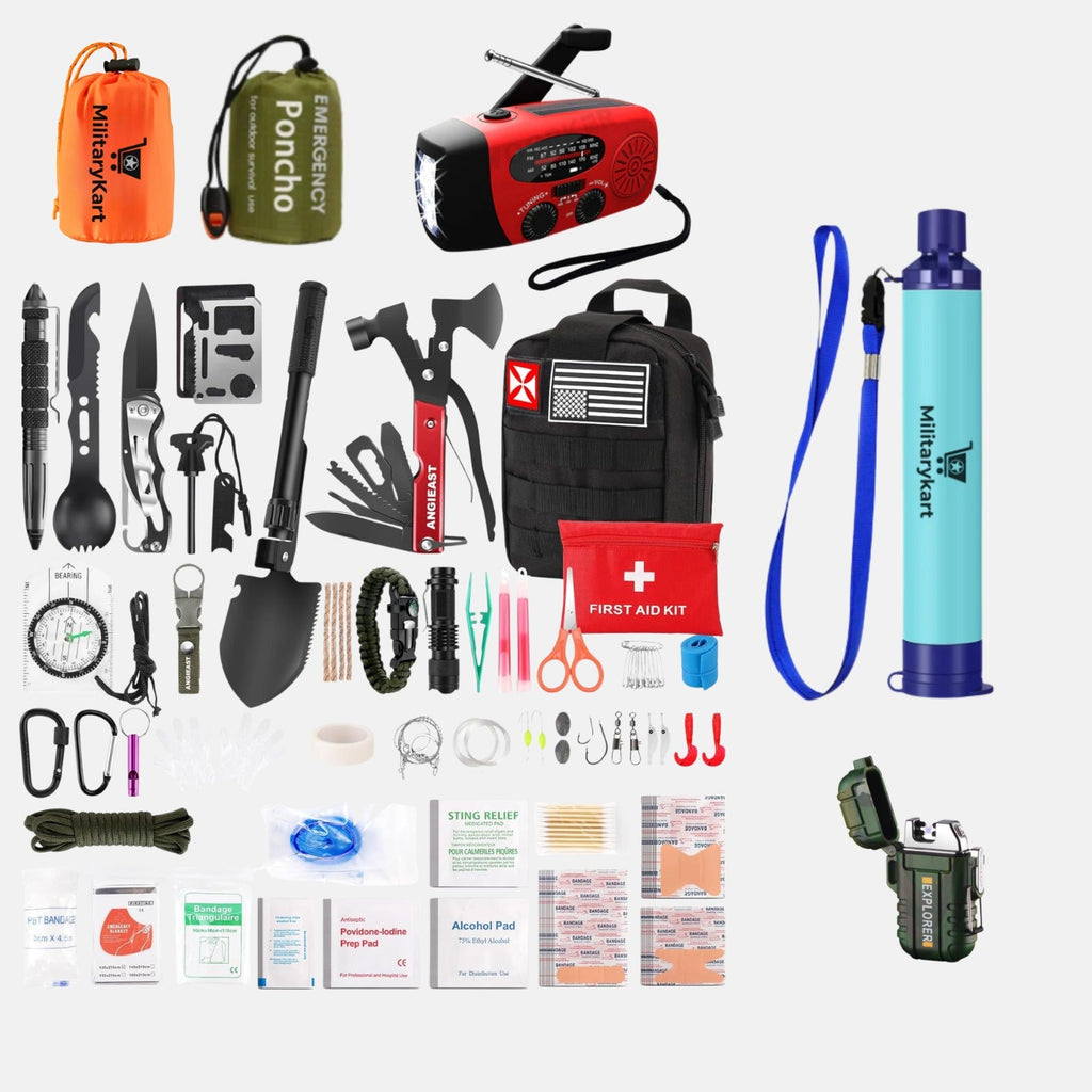 Bug Out Bag Ultimate Kit – 72-Hour Survival Kit for 2 People (IFAK + NOAA Radio + Water Filter + Thermal Shelter)