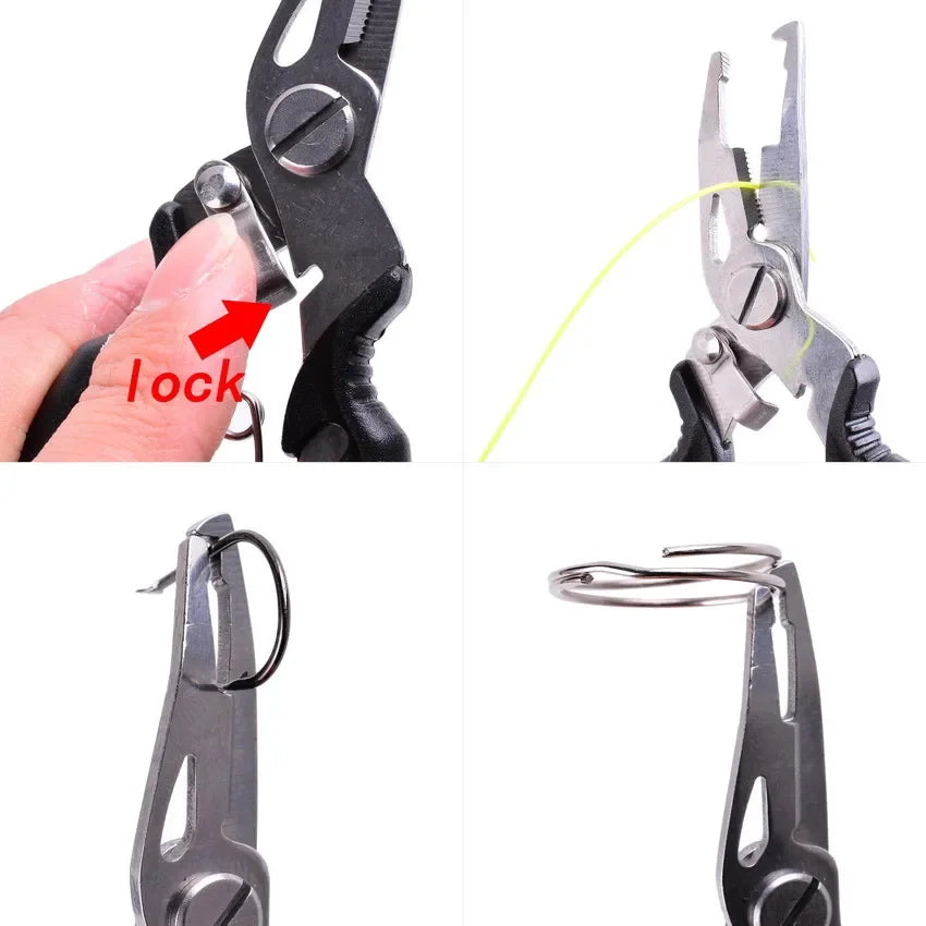 Multifunction Fishing Pliers with Scissors and Braid Cutter