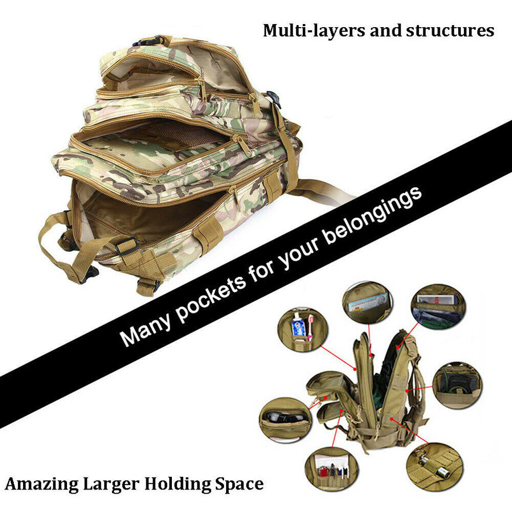 30L Military Tactical Backpack – Waterproof Outdoor Rucksack for Hiking, Camping & Survival