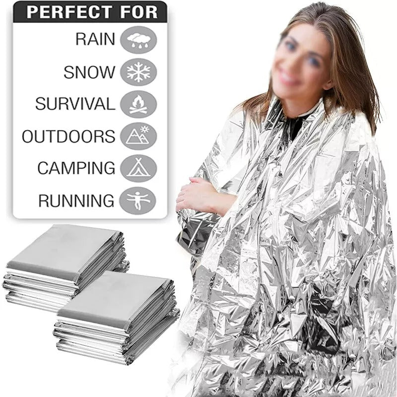 Mylar Emergency Blanket -  Survival Thermal Space Blanket Waterproof & Windproof