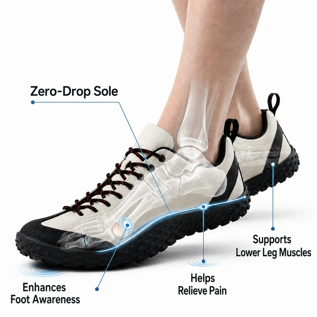 Barefoot Hiking Trainers Wide Toe Box Comfort Walking Shoes - Unisex