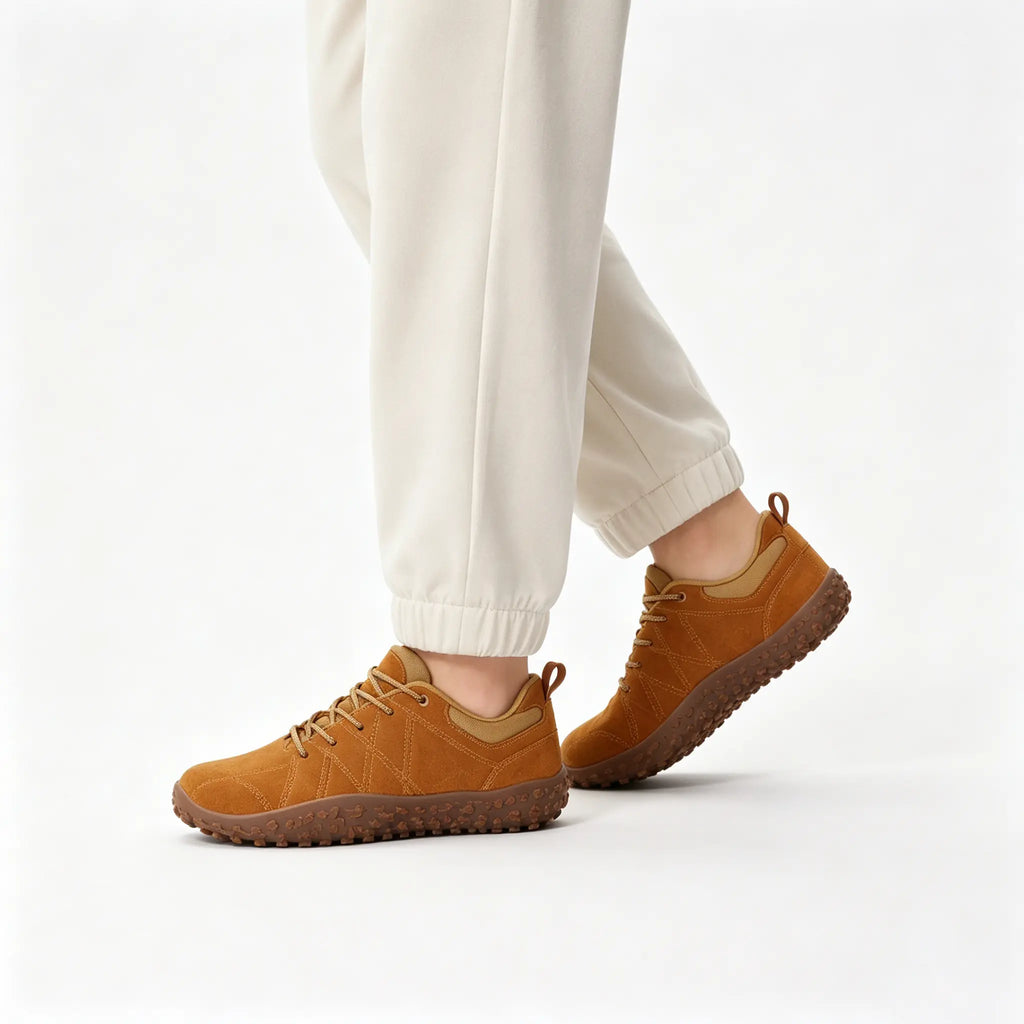 Comfort Suede Barefoot Hiking Trainers | Wide Toe Box Walking Shoes - Unisex