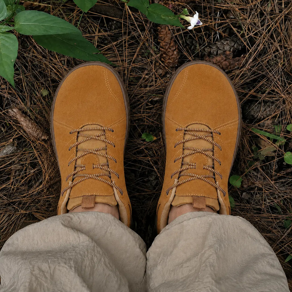 Comfort Suede Barefoot Hiking Trainers | Wide Toe Box Walking Shoes - Unisex