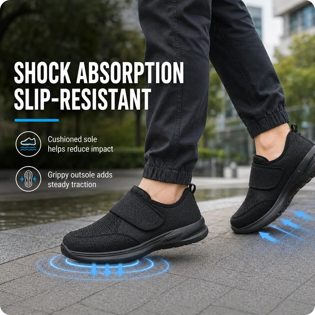 Wide Fit Comfort Walking Shoes for Wider feet with Adjustable Strap