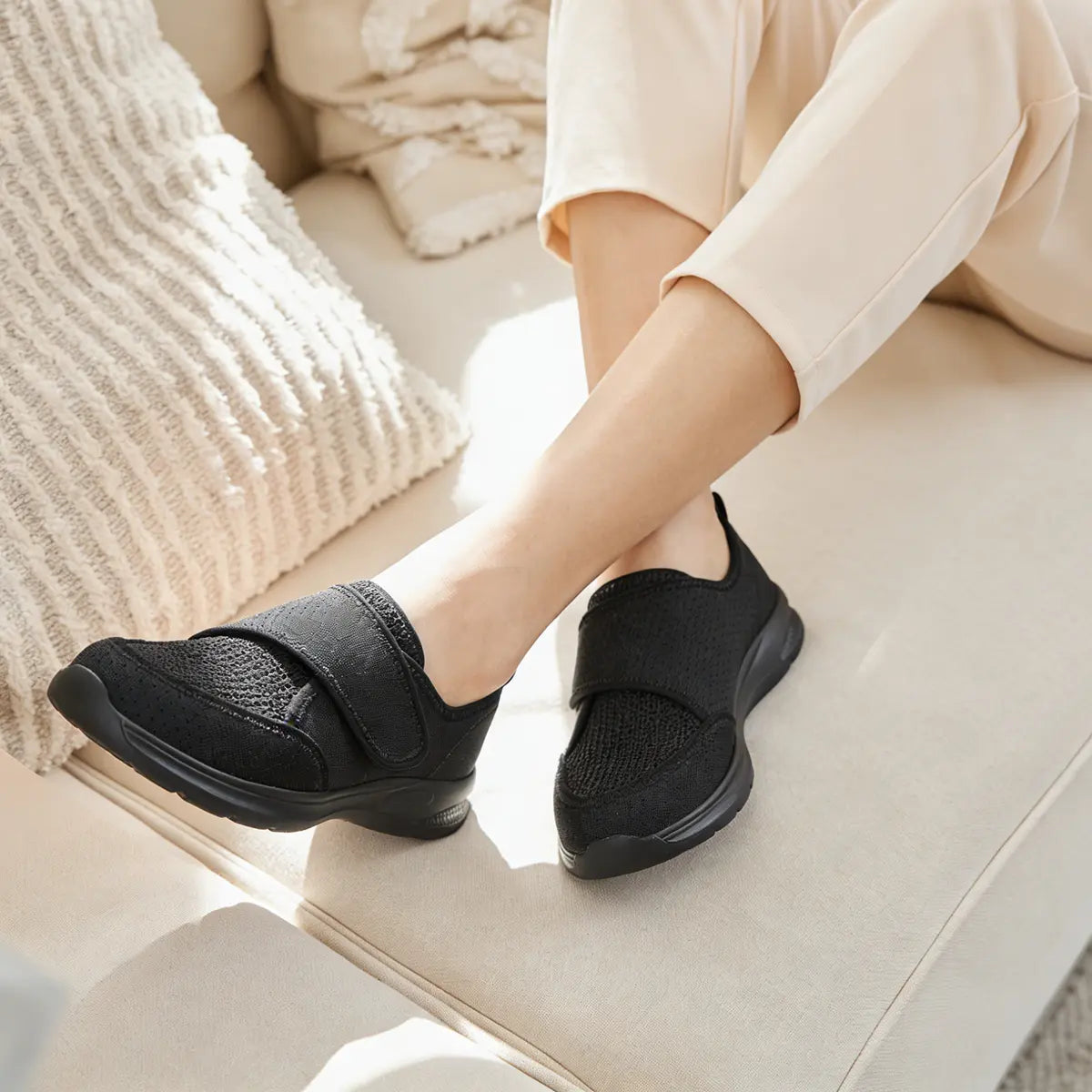 Wide Fit Comfort Walking Shoes for Wider feet with Adjustable Strap