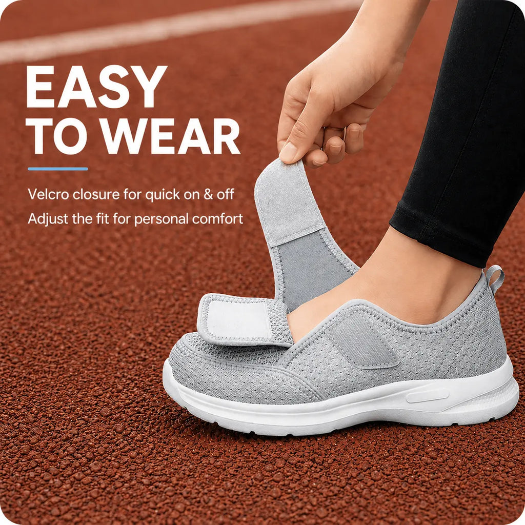Wide Fit Comfort Walking Shoes for Wider feet with Adjustable Strap