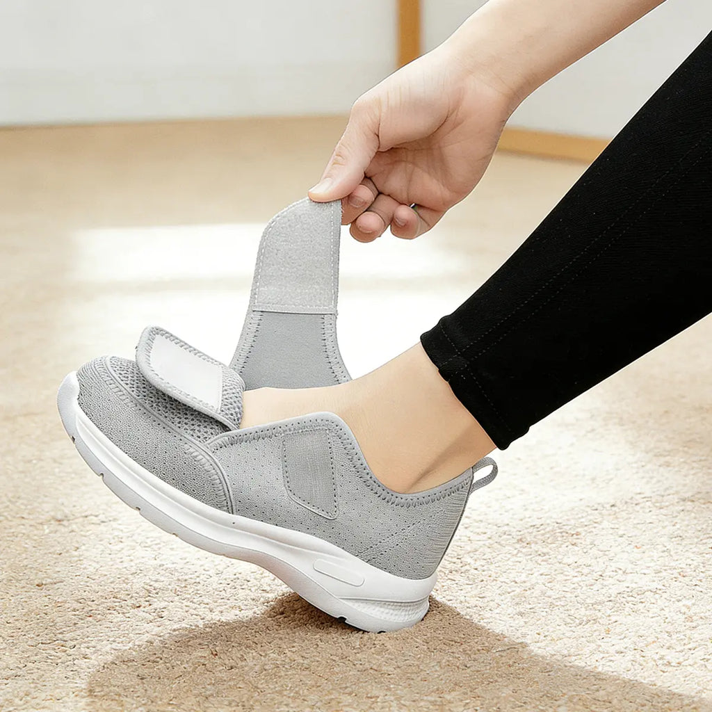 Wide Fit Comfort Walking Shoes for Wider feet with Adjustable Strap