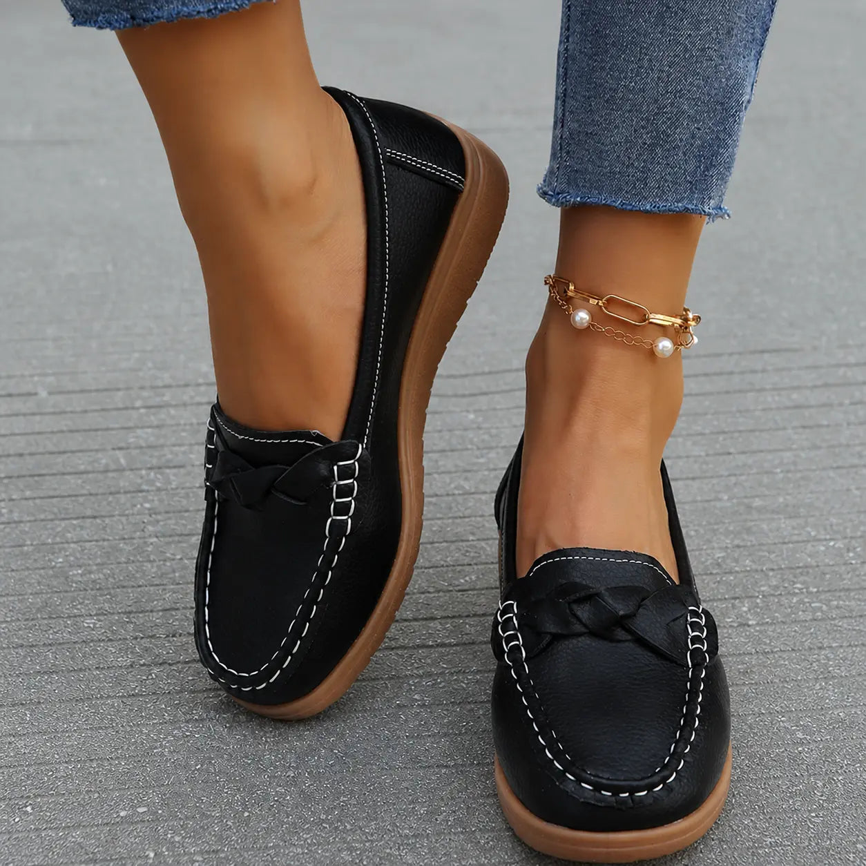 Women’s Comfort Slip-On Loafers | Soft Leather Walking Shoes