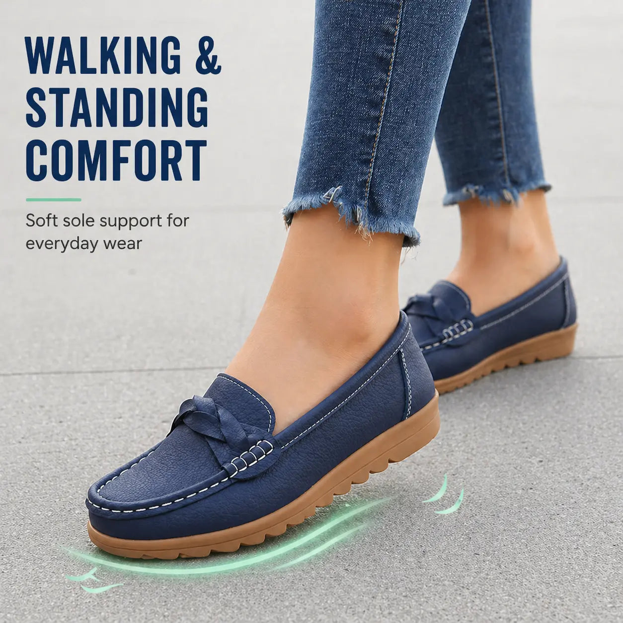 Women’s Comfort Slip-On Loafers | Soft Leather Walking Shoes