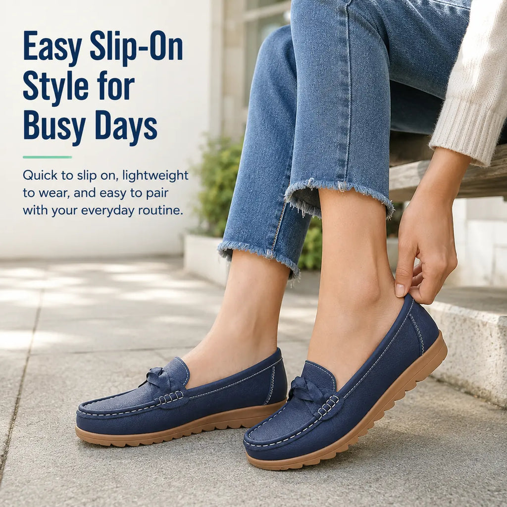 Women’s Comfort Slip-On Loafers | Soft Leather Walking Shoes
