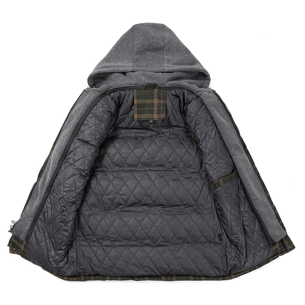 Men's Gilet - Tartan Check - Hooded Insulated Body Warmer
