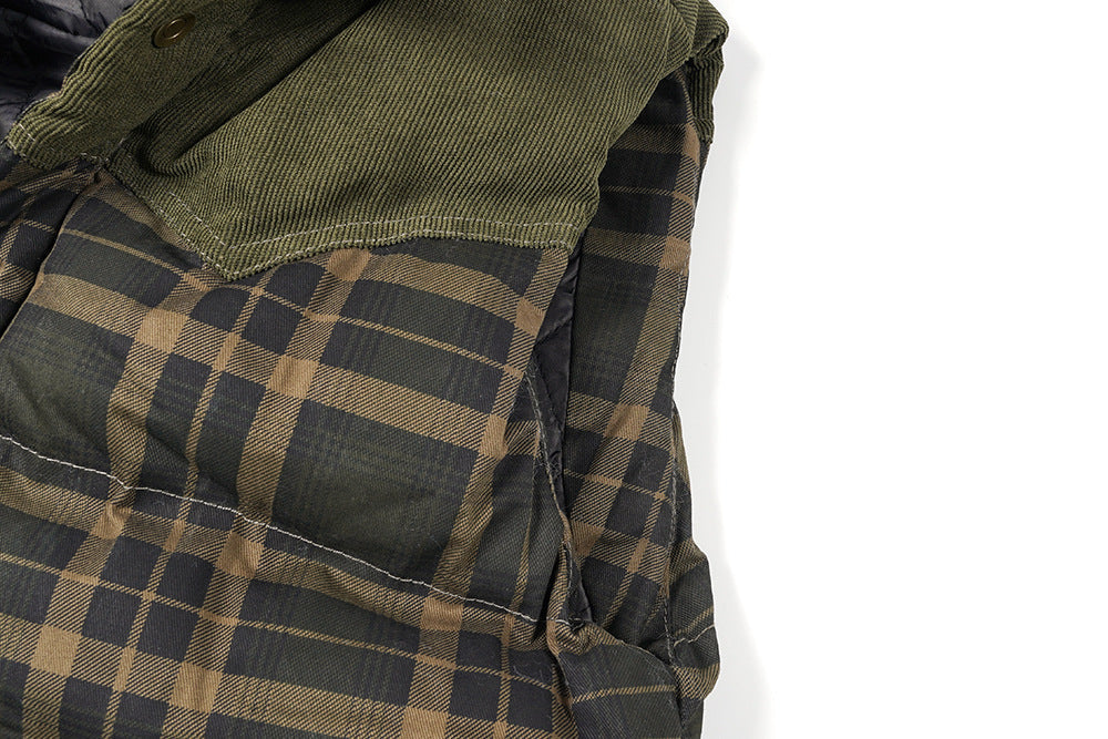 Men's Gilet - Tartan Check - Hooded Insulated Body Warmer
