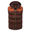 Men's Gilet - Tartan Check - Hooded Insulated Body Warmer