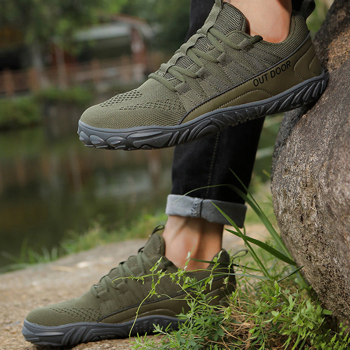 Wide-Fit Barefoot Walking Shoes – Breathable Design with Grip Outsole