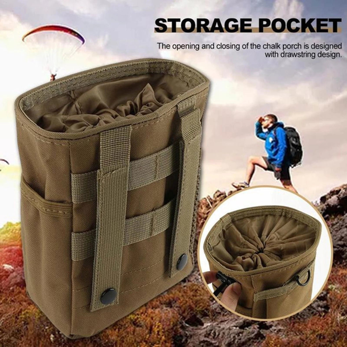 Outdoor MOLLE Tactical Bag – Dump Pouch & Magazine Pouch, EDC Utility Waist Pack for Shooting, Hunting, Airsoft & Survival