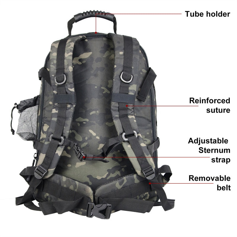 60L Military Tactical Backpack – Expandable Waterproof Outdoor Rucksack for Camping, Hiking & Travel |