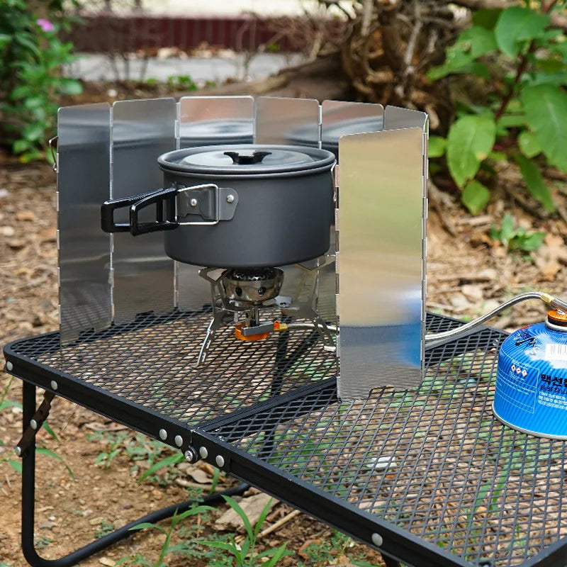 Camping Stove Windscreen – Portable Folding Gas Stove Windshield for Backpacking & Outdoor Cooking