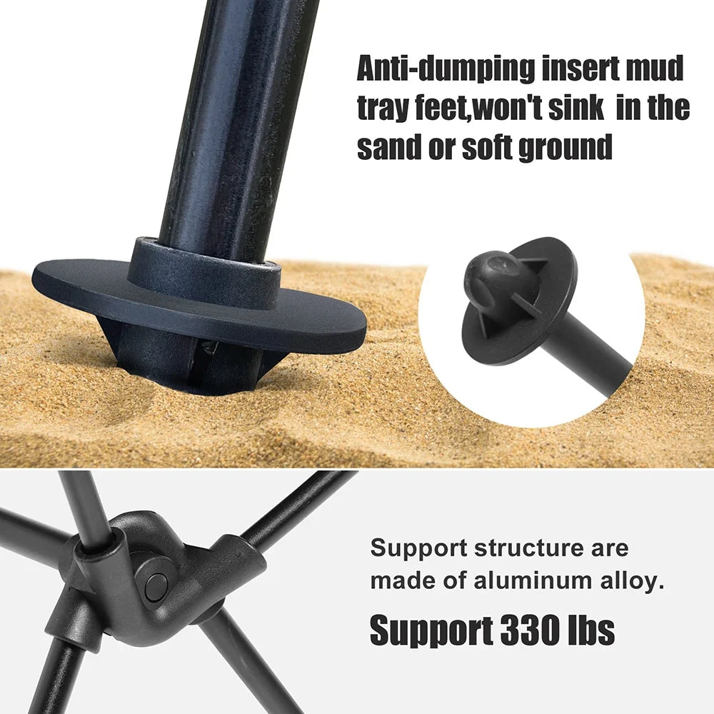 Portable Folding Camping Chair with Headrest – Lightweight Heavy-Duty Aluminum Outdoor Chair