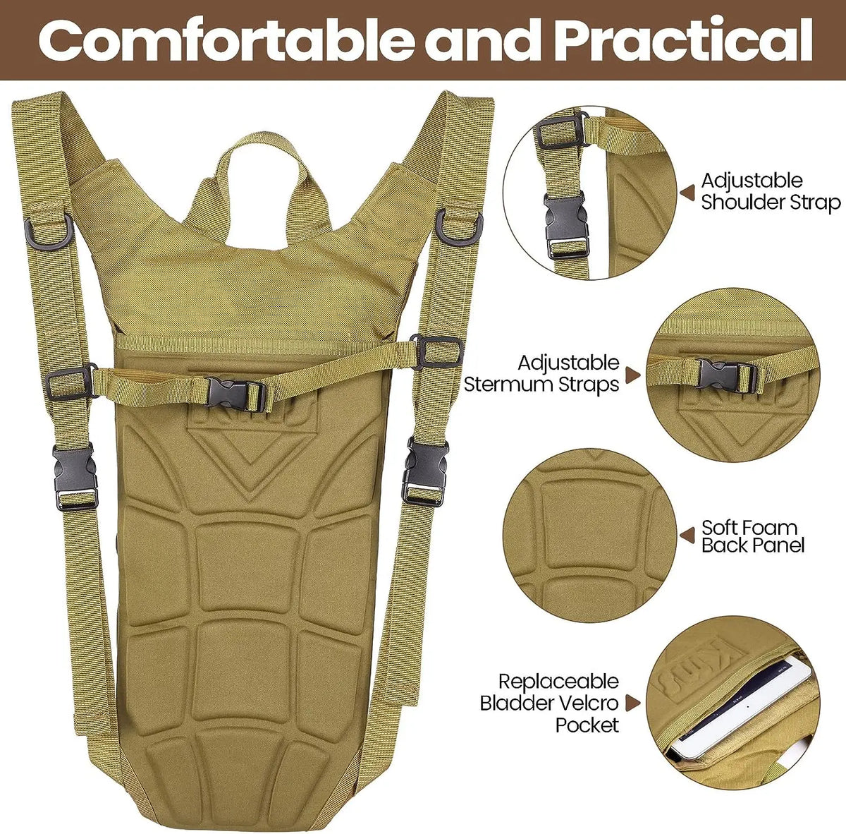 Tactical Hydration Pack Backpack with 3L Bladder – Military-Grade Water Carrier for Hiking, Biking & Outdoor Sports