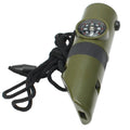 7-in-1 Emergency Survival Whistle – Multifunction Outdoor Survival Tool with Compass, LED, and Storage