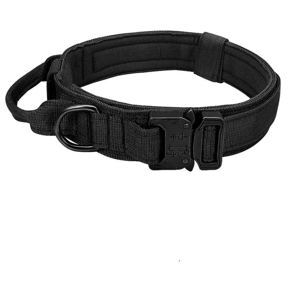 Tactical Adjustable Dog Collar with Handle – Military & Police Dog Collar, Durable Nylon, Quick Release