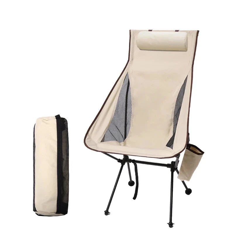 Portable Folding Camping Chair with Headrest – Lightweight Heavy-Duty Aluminum Outdoor Chair
